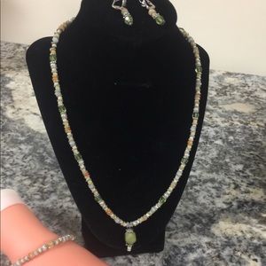 Necklace bracelet and earrings set